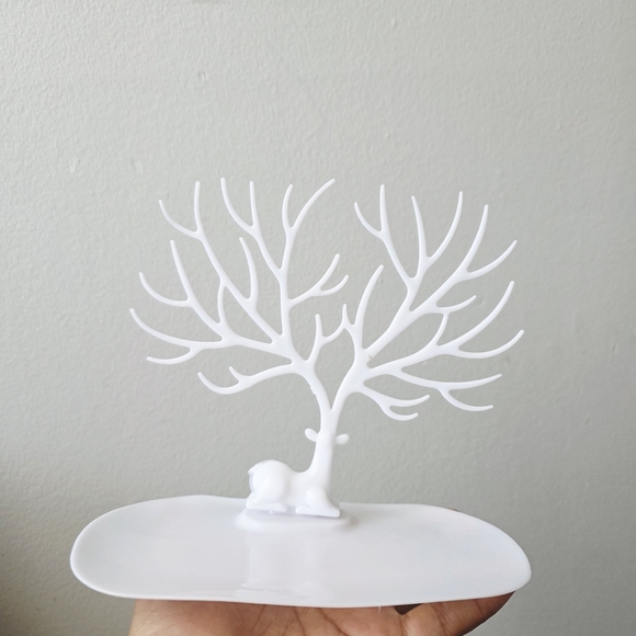 White Jewelry Holder Tree with Deer - Picture 3 of 3